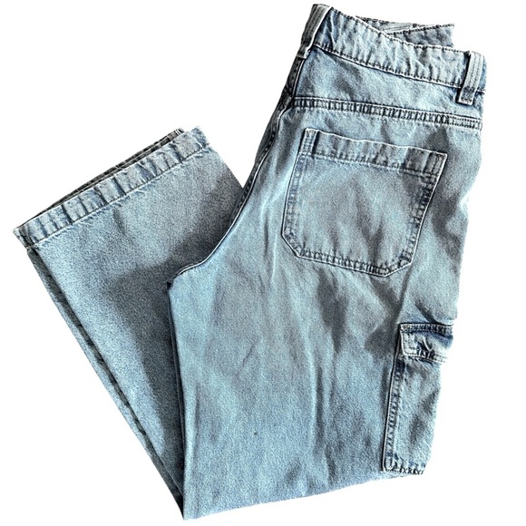 H&M Divided Cargo Jeans Mid Rise Straight Leg Utility Denim Size 6 - Picture 12 of 12